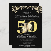50 jaar en Fabulous Gold Black Kaart (Voorkant / Achterkant)