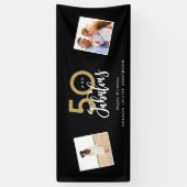 50 jaar en geweldige verjaardag van zwart en goud spandoek (Verticaal)