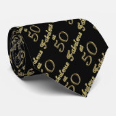 50 jaar Fabulous at 50 Gold Typography Age 50 Stropdas (Opgerold)