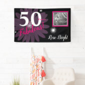 50 jaar Fabulous, Sparkly paars maisy Spandoek (Insitu)