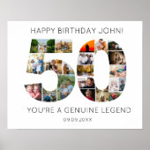 50 jaar Fotocollage Verjaardag, feest Poster (Voorkant)