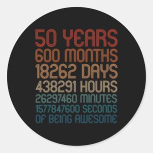 50 jaar Geweldige 50ste aftellen vijftigste Ronde Sticker