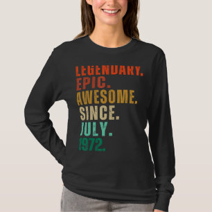 50 jaar Geweldige sinds juli 1972 50ste verjaardag T-shirt