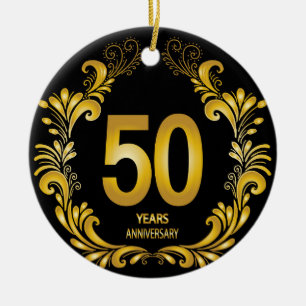 50 jaar Gold Glitter Jubileum Keramisch Ornament