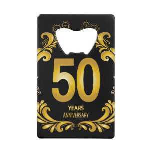 50 jaar Gold Glitter Jubileum Kredietkaart Flessenopener
