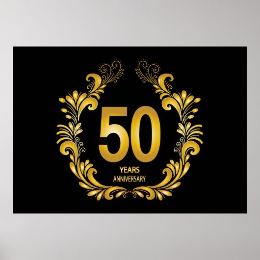 50 jaar Gold Glitter Jubileum Poster (Voorkant)