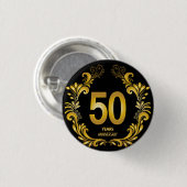 50 jaar Gold Glitter Jubileum Ronde Button 3,2 Cm (Voorkant /achterkant)