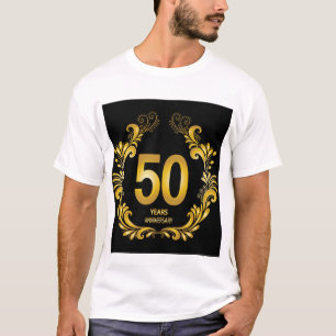 50 jaar Gold Glitter Jubileum T-shirt