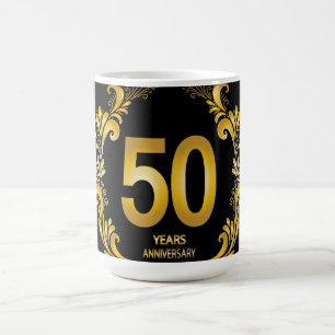 50 jaar Gold Glitter Wedding Jubileum Magische Mok