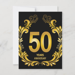 50 Jaar Goud Glitter Jubileum Briefkaart