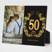 50 Jaar Gouden Glitter Jubileum Foto Fotoplaat (Zijkant)