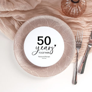 50 Jaar Huwelijksjubileum Charger Plaat Inzetstuk Kaart