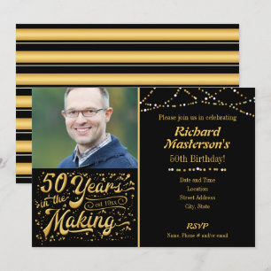 50 jaar in de Making Black & Gold Verjaardag Kaart