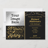 50 jaar in het Maken 50ste verjaardag Zwart & Goud Kaart (Voorkant)