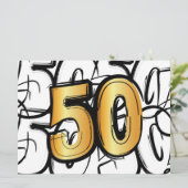 50 jaar jubileum, abraham, sarah of trouwdag.  aankondiging (Staand voorkant)