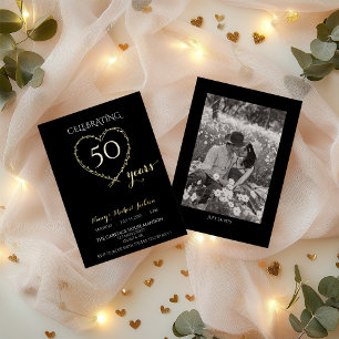 50 Jaar Jubileum Foto Vieren Folie Uitnodiging