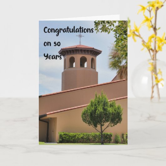 50 jaar Jubileum van de kerk Kaart (Gele Bloem)