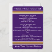 50 jaar klasse reünie uitnodigingen, Paarse en gou Kaart (Achterkant)