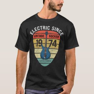 50 jaar oud 1974 Limited Edition Guitar T T-shirt