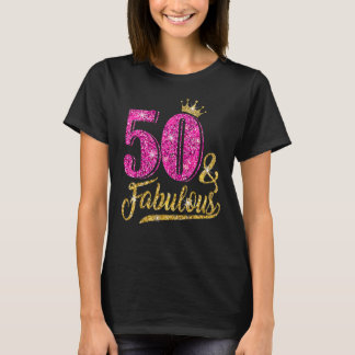 50 jaar oud 50 jaar oud en 50 jaar oud roze crin v t-shirt
