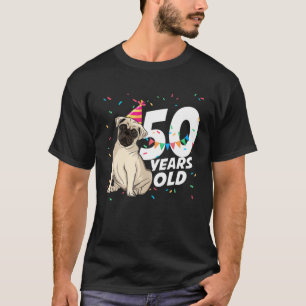 50 jaar oud Birthday Funny Pet Pug Hondenliefhebbe T-shirt