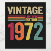 50 jaar oud cadeau  1972 70e verjaardag wijn etiket (Enkel label)