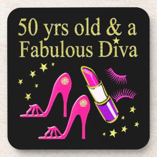 50 JAAR OUD EN EEN FANTASTISCHE DIVA BIER ONDERZETTER