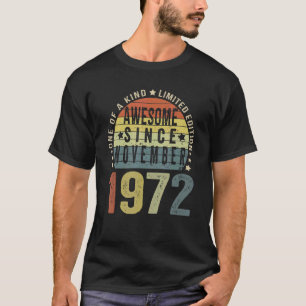 50 jaar oud Geweldige sinds november 1972 50e milj T-shirt