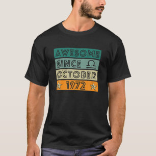 50 jaar oud Geweldige sinds oktober 1972 50e retro T-shirt