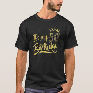 50 jaar oud Het is mijn 50e verjaardag gulden kroo T-shirt