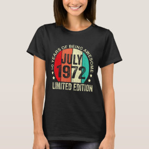 50 jaar oud juli 1972 50e verjaardag t-shirt