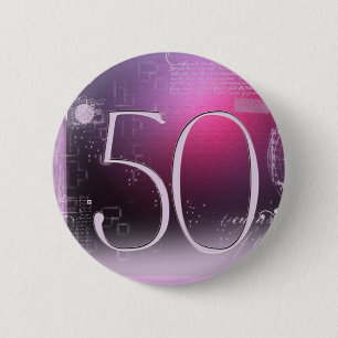 50 jaar oud! ronde button 5,7 cm