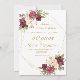 50 jaar oud Tarjeta de anuncios plana Aankondiging