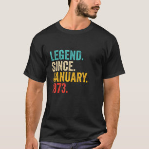 50 jaar oude 50e verjaardag Legende sinds 1 januar T-shirt