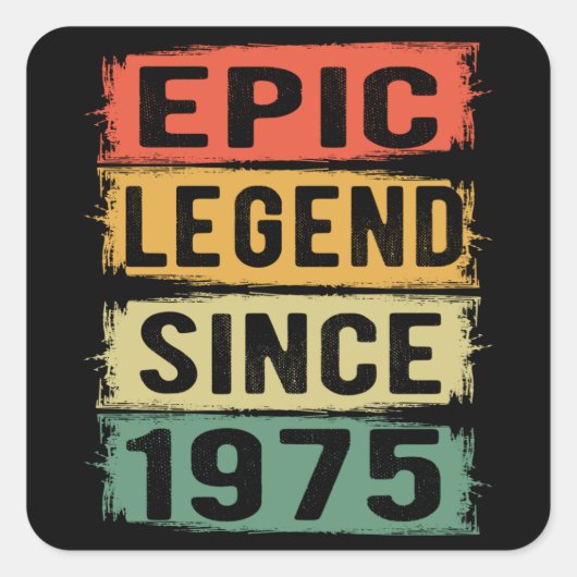 50 jaar oude Bday 1975 Epic Legend 50ste verjaarda Vierkante Sticker (Voorkant)