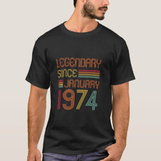 50 jaar oude Bday legendarische sinds januari 1974 T-shirt