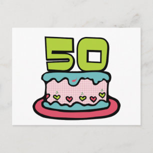 50 jaar oude Birthday Cake Briefkaart