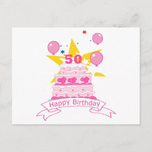 50 jaar oude Birthday Cake Briefkaart