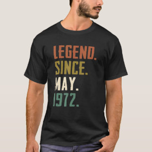 50 jaar oude leggende sinds mei 1972 50e verjaarda t-shirt