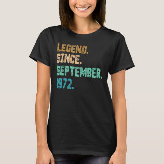 50 jaar oude leggende sinds september 1972 50e geb t-shirt