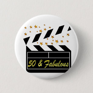 50 JAAR OUDE MOVIE STAR RONDE BUTTON 5,7 CM