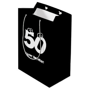 50 Jaar Oude Oogbol Tekst Verjaardag Gift Bag Medium Cadeauzakje