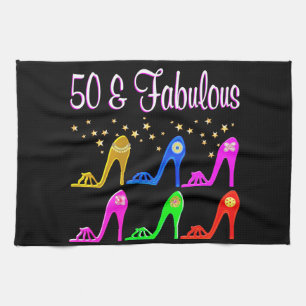 50 JAAR OUDE STILETTO QUEEN THEEDOEK