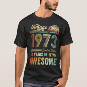 50 jaar Oude Vintage 1973 50e Man T-shirt