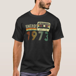 50 jaar oude Vintage 1973 50e verjaardag Cassette  T-shirt