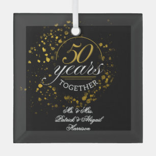 50 Jaar Samen Gouden Bruiloft Glas Ornament