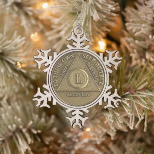 50 jaar sober Jubileum medaille Tin Sneeuwvlok Ornament