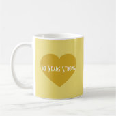 50 jaar sterke Gold Heart Koffiemok (Links)
