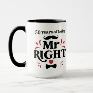 50 jaar van de heer Right Husband Jubileum Mok