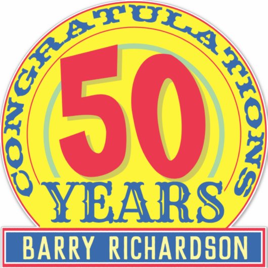 50 jaar viering sticker (Voorkant)